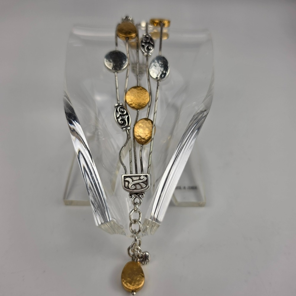 Brighton‎ Mediterranean Multi-Strand Bracelet Two-Tone Gold Silver Coin Discs